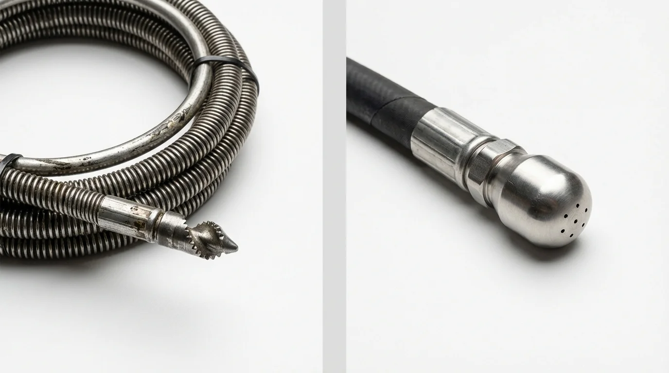 Drain snake cable and hydro jetting nozzle used for drain cleaning in Bryn Athyn, PA