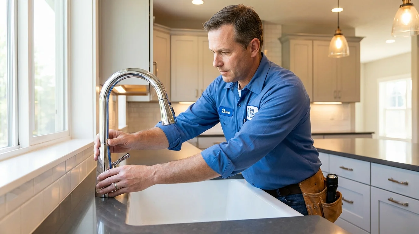 Kitchen faucet installation by Johns Plumbing LLC in Bryn Athyn